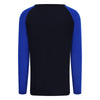 Mens Merino Thermal Baselayer - Round Neck Charcoal Cobalt