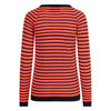 Striped long-sleeve shirt with pink and black horizontal stripes on a white background