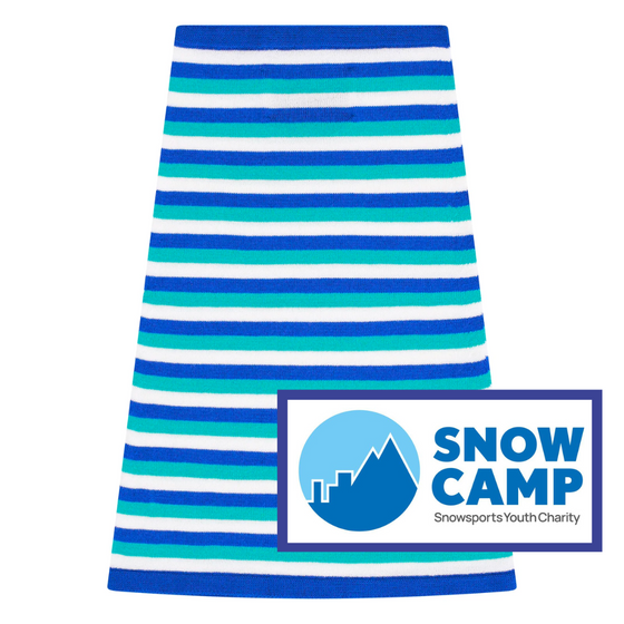 Snow Camp Charity Merino Chemmy Striped Snood - Cobalt, Blue and White