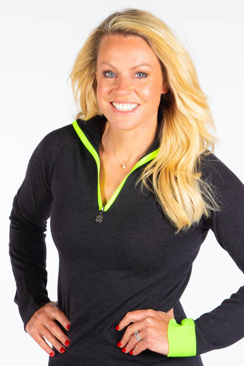 Womens Merino Baselayer Top Navy Snow Finel Ski Clothing Skiwear