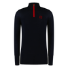 Mens Merino Thermal Baselayer - Navy Red zip