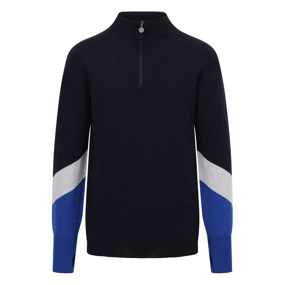 Mens Val Thoren Ski Jumper - Navy, Cobalt and Grey