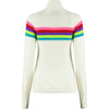 Womens Rainbow Stripe Ski Jumper - White