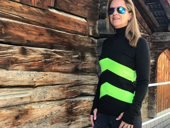 Womens Kitzbuel Jumper Charcoal and Green