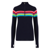 Womens Rainbow Stripe Ski Jumper - Navy