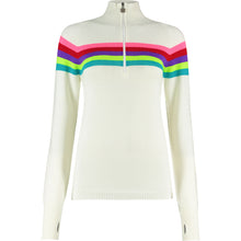  Womens Rainbow Stripe Ski Jumper - White