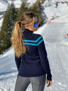 Womens Signature Stripe Jumper - Navy Turquoise