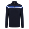 Mens Classic Stripe Merino Ski Jumper - Navy, Cobalt & White