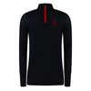 Mens Merino Thermal Baselayer - Navy & Red Zip