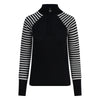 Womens Merino Ski Baselayer Stripe Sleeve - Charcoal White