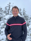 Graham  Bell wears Snow Finel Ski Jumper in the snow