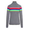 Womens Rainbow Stripe Ski Jumper - Grey