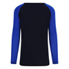 Mens Merino Thermal Baselayer - Round Neck Charcoal Cobalt