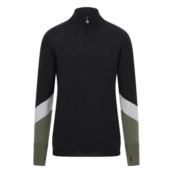 Mens Val Thoren Ski Jumper - Charcoal Khaki Grey