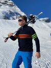 Mens Murren Jumper - Navy, Orange and Green