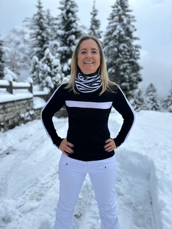 Womens St Anton Ski Jumper - Black and White