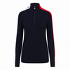 Womens Verbier Ski Jumper - Navy Red and White
