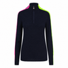 Womens Verbier Ski Jumper - Navy Pink and Green