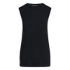 Womens Merino Ski Baselayer Round Neck Vest - Black