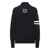 Womens Wengen Ski Jumper - Black and White Sleeve Stripe