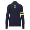 Womens Wengen Ski Jumper - Navy and Green Sleeve Stripe