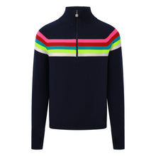  Womens Rainbow Stripe Midlayer Plus  - Navy