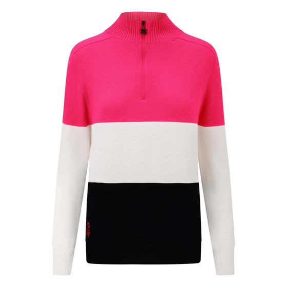 Womens Ski Jumper -Pink White Blue