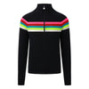 Womens Rainbow Stripe Ski Jumper - Black