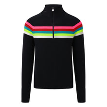  Womens Rainbow Stripe Ski Jumper - Black