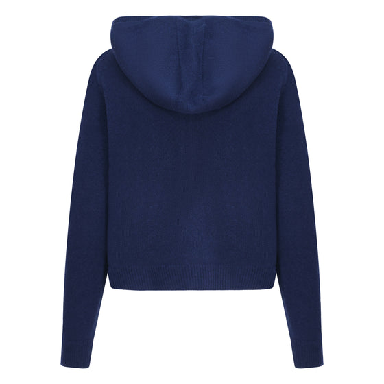 Navy blue hoodie on a white background