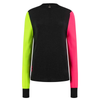 Womens Meribel Jumper Navy, Pink and Green Sleeves