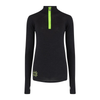 Womens Merino Ski Baselayer - Charcoal & Green Zip