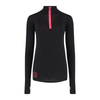 Womens Merino Ski Baselayer - Charcoal & Pink Zip