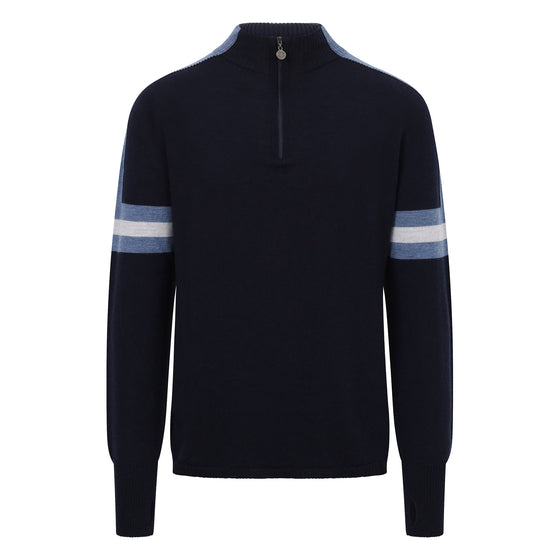 Mens Val Ski Jumper - Navy, denim and grey