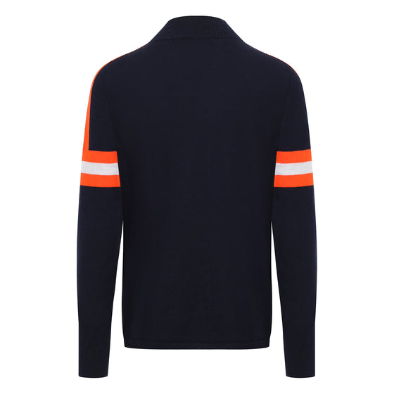 Mens Val Ski  Jumper - Navy, orange and grey