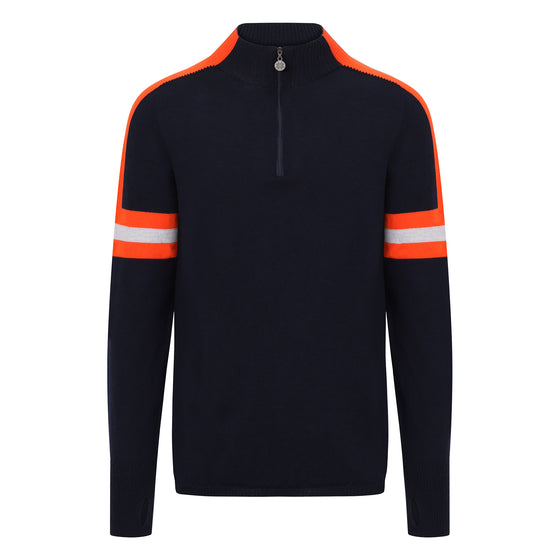Mens Val Ski  Jumper - Navy, orange and grey