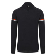  Mens Morzine Ski Jumper - Charcoal, Khaki and Orange