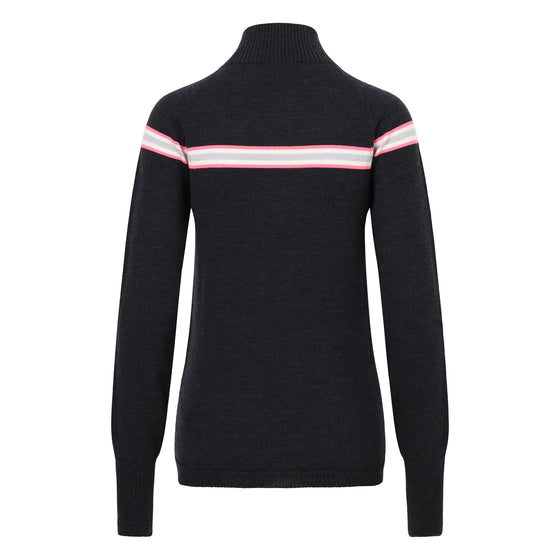 Womens Avoriaz Ski Jumper Charcoal, Pink, Grey and White