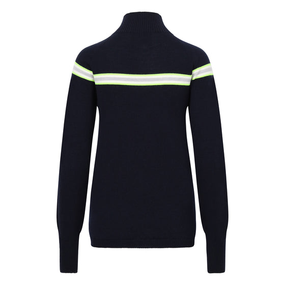 Womens Avoriaz Ski Jumper Navy, Green, Grey and White