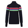 Womens Rainbow Stripe Ski Jumper - Navy 2024