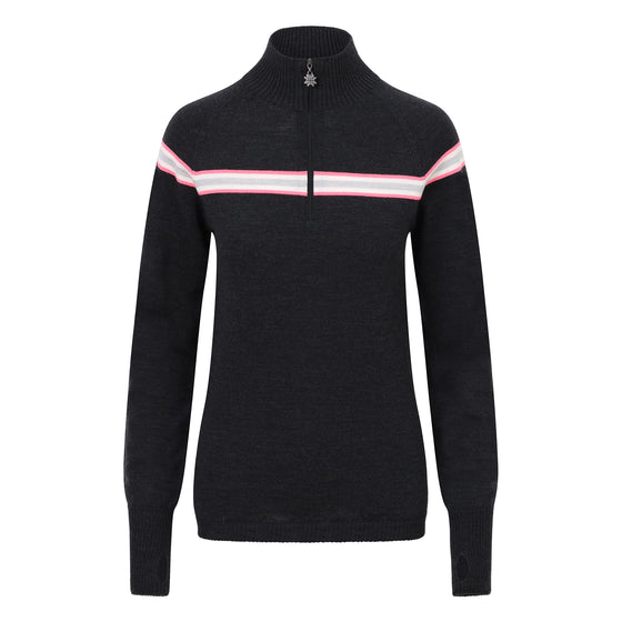 Womens Avoriaz Ski Jumper Charcoal, Pink, Grey and White