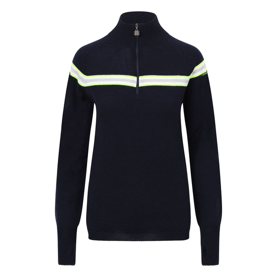 Womens Avoriaz Ski Jumper Navy, Green, Grey and White