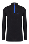 Mens Merino Thermal Baselayer - Navy Cobalt Zip