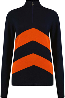  Womens Kitzbuel Jumper Navy and Orange