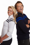 Womens Midlayer Signature Stripe White Navy