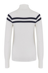 Womens Midlayer Signature Stripe White Navy