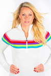 Womens Rainbow Stripe Jumper - White