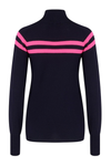 Womens Signature Stripe Jumper - Navy Pink