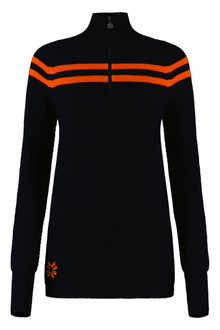  Womens St Moritz Ski Jumper Navy Orange