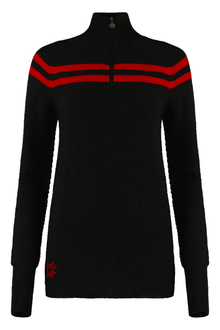  Womens St Moritz Ski Jumper Charcoal Red